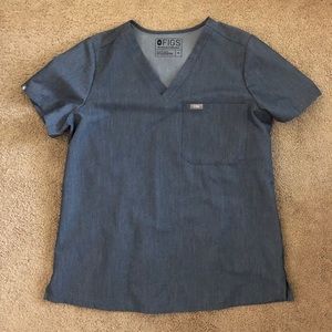 FIGS Catarina Top- Heather Denim (Medium)